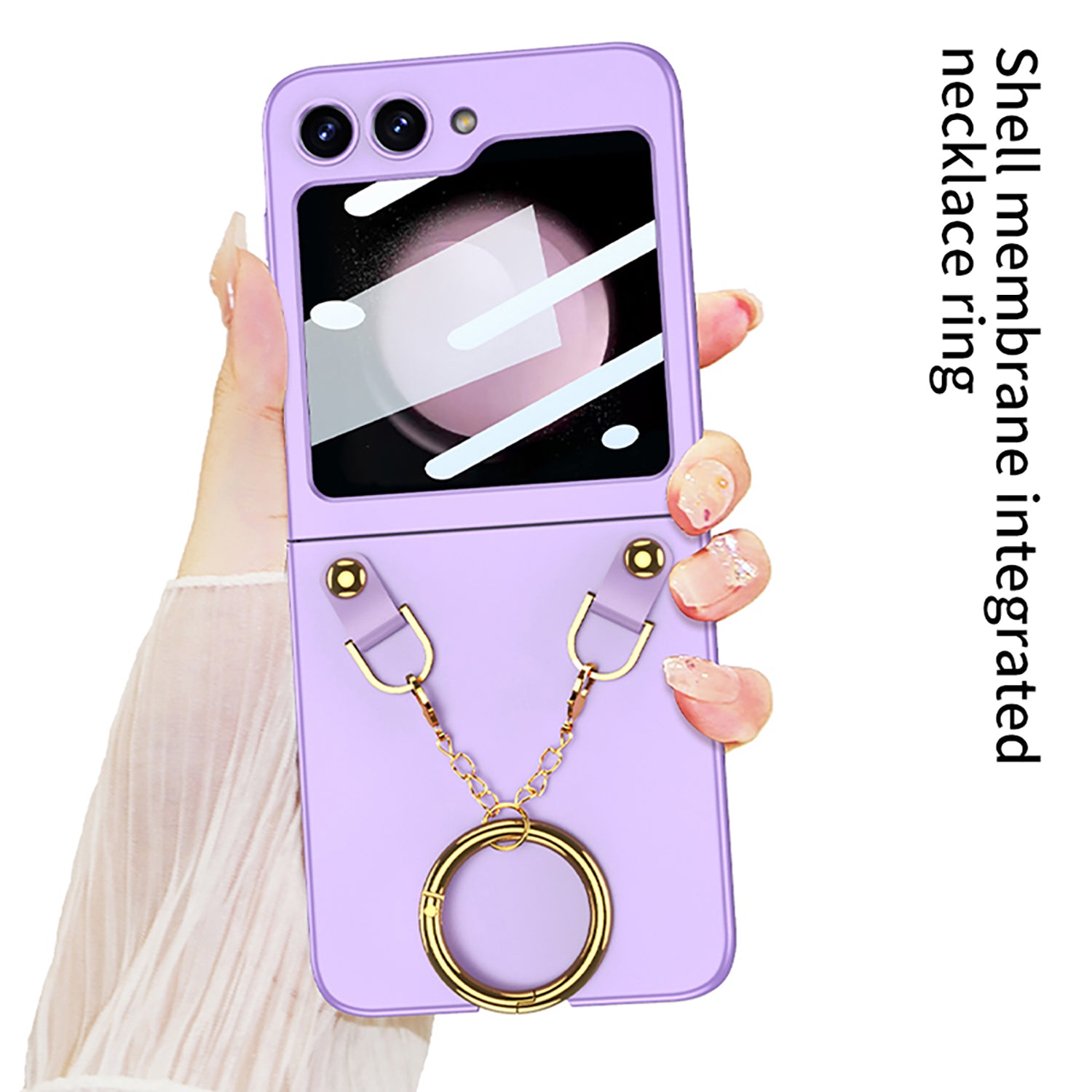 GKK til Samsung Galaxy Z Flip5 5G hårdt pc-telefontaske Ring Finger Grip Design Cover med lille skærmfilm GKK til Samsung Galaxy Z Flip5 5G hårdt pc-telefontaske Ring Finger Grip Design Cover med lille skærmfilm